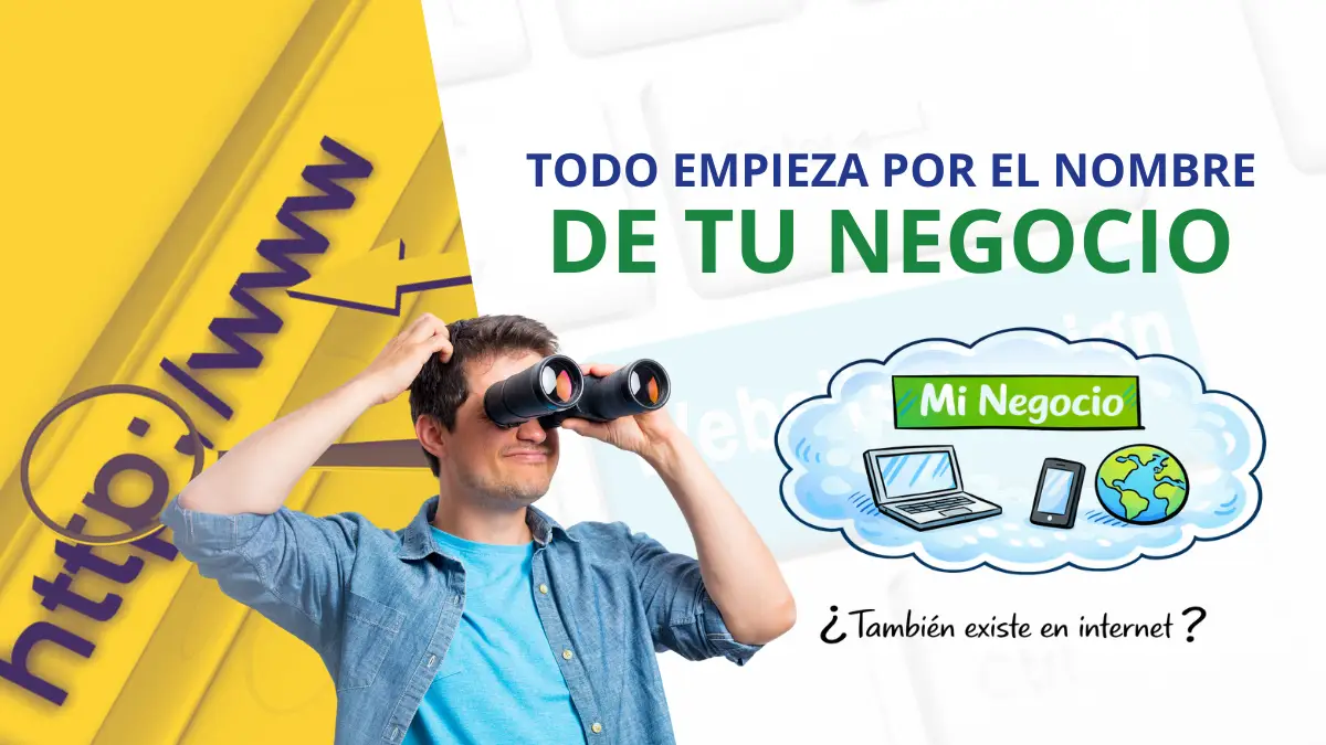 Persona buscando el nombre de su negocio en internet como base de una identidad empresarial confiable